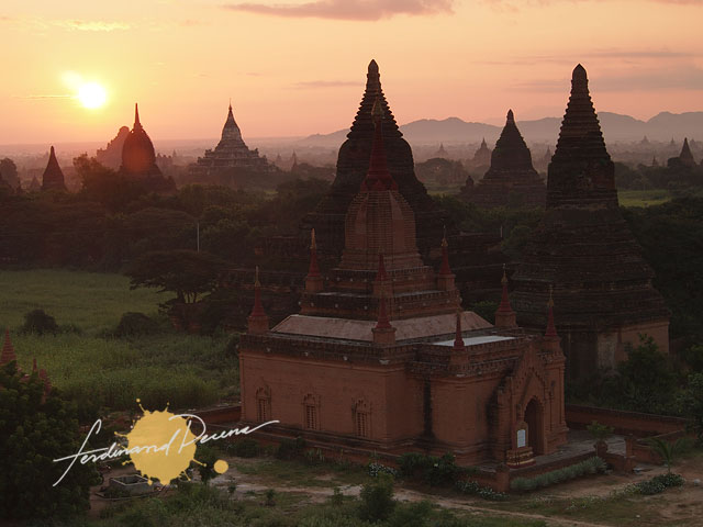 View of the Old Bagan during sunrise