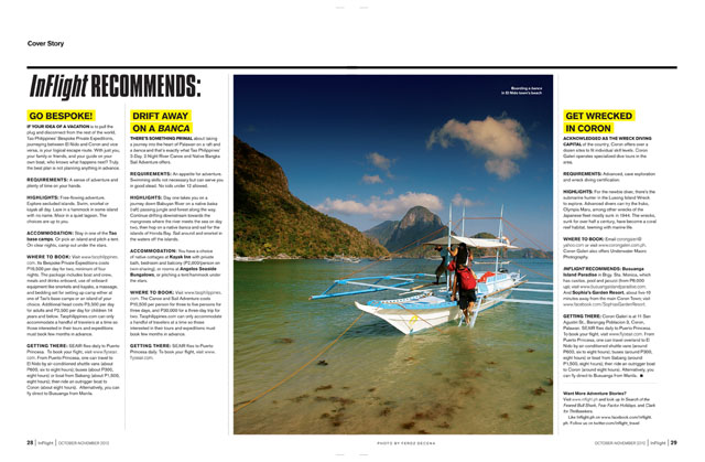 El Nido spread from the Inflight Oct-Nov 2012 Cover Story