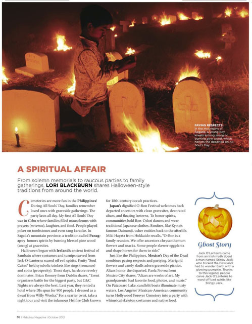 Halloween Traditions in the October 2012 Issue of PAL Mabuhay Magazine