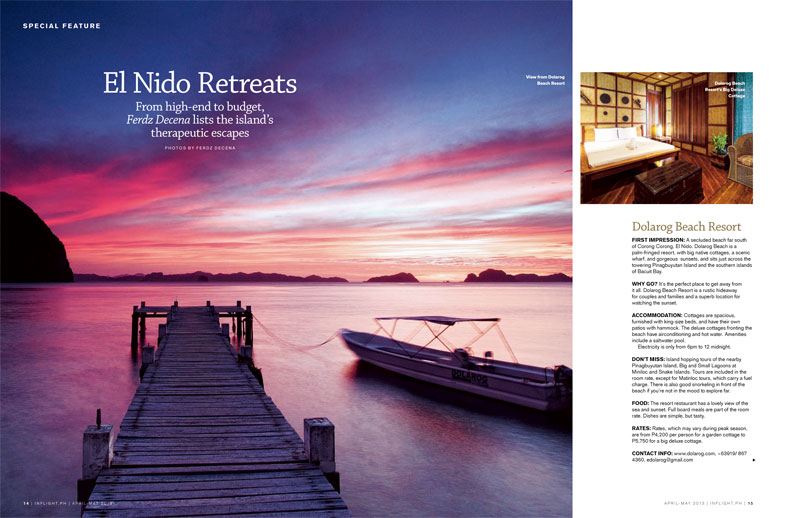 Seair InFlight El Nido Feature on the Magazine April-May 2013 Issue