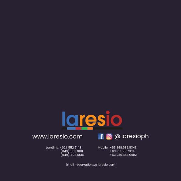 Laresio square brochure back cover