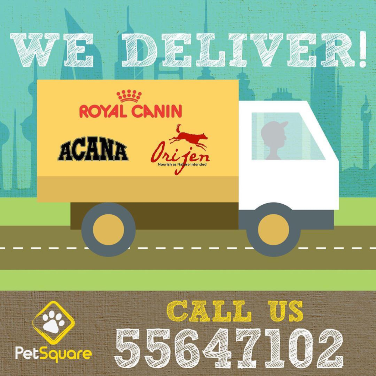 PetSquare delivery graphics